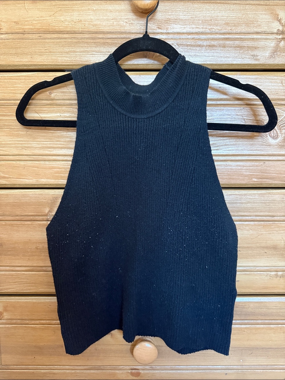 Abercrombie & Fitch Black Ribbed Mock Neck Tank